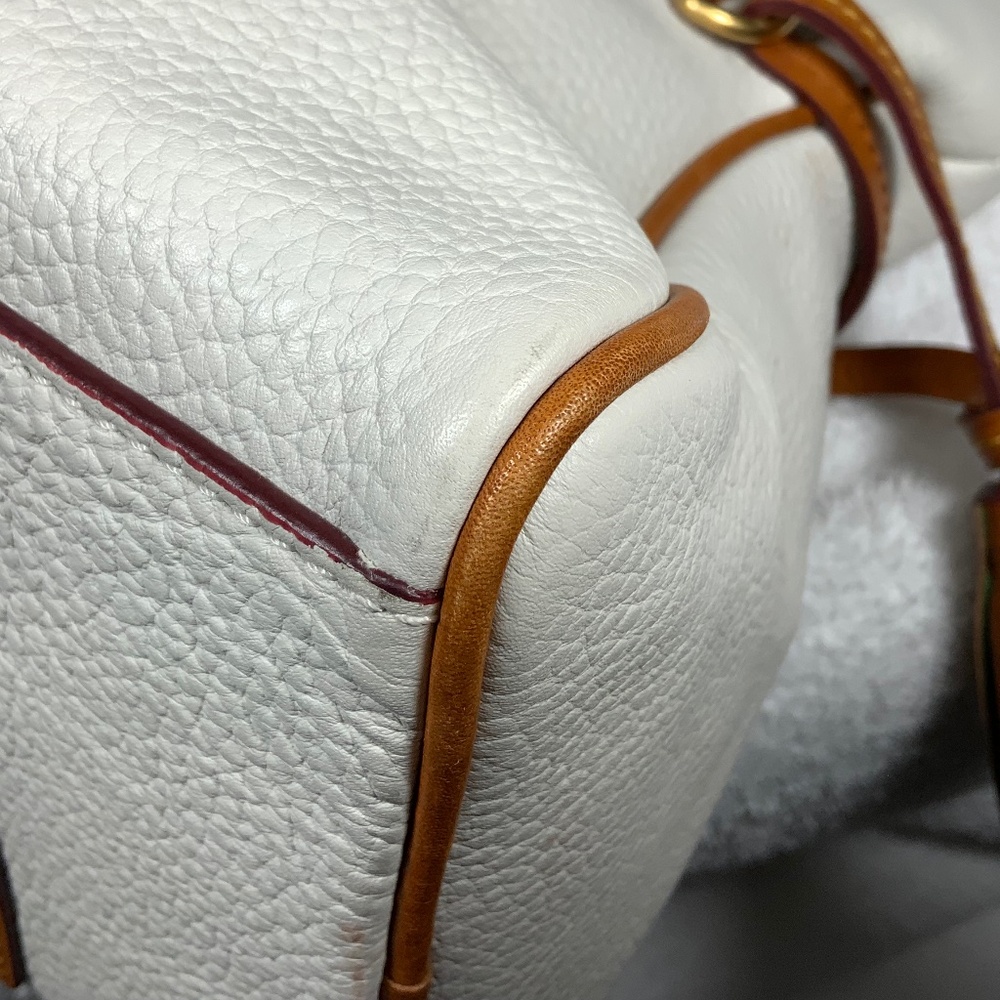 Dooney & Bourke Cream and Tan Domed Leather Satchel - Picture 13 of 16